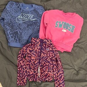 Nike Kids Pink "Swoosh" Crewneck and hoodie bundle